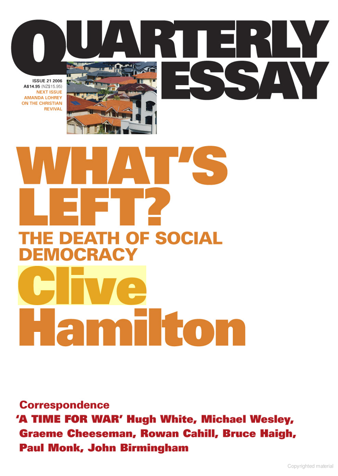 Quarterly Essay Clive Hamilton Share This Book Example Of Essay With Thesis Statement also Writing Service Contract Essays Papers